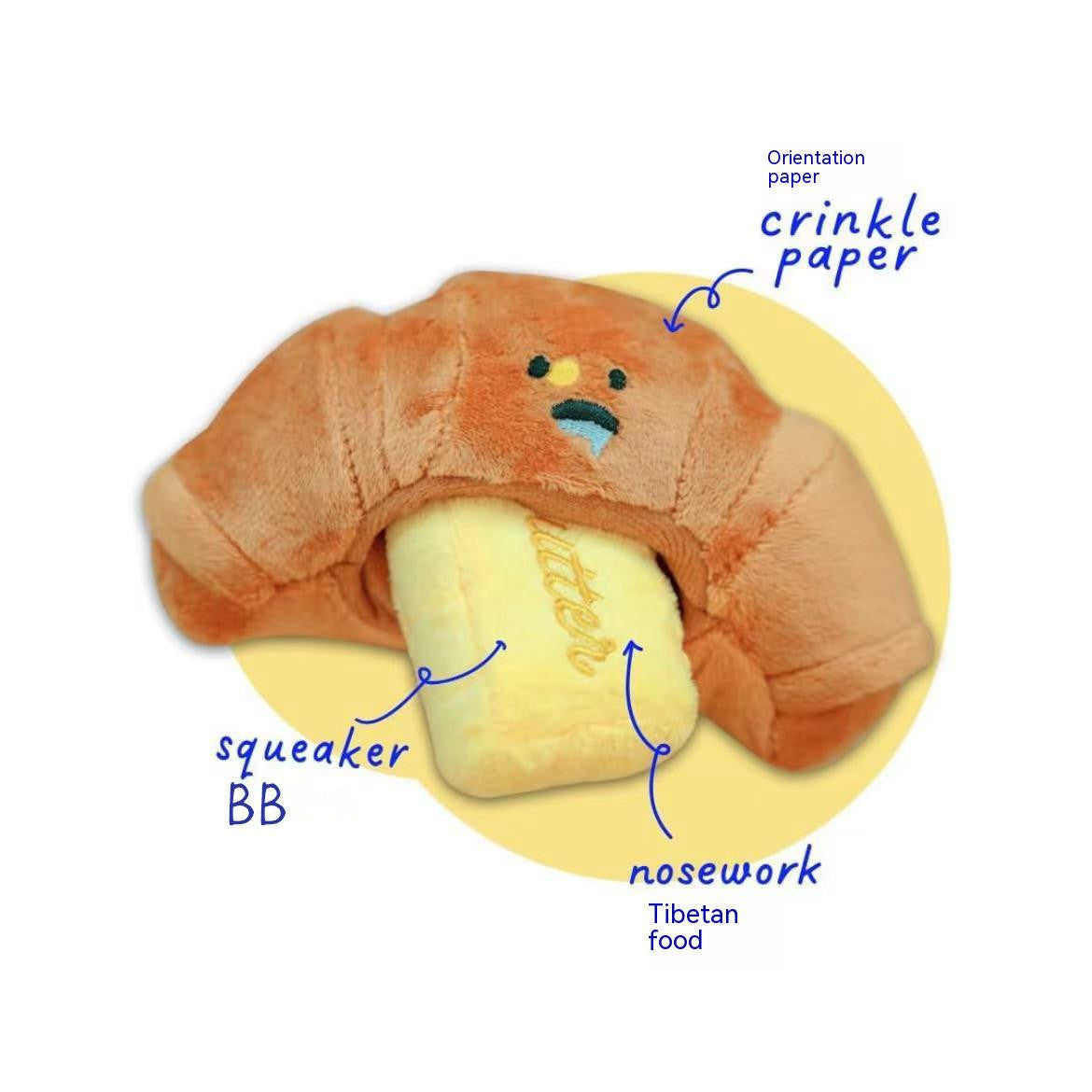 Pet Croissant Plush Toy